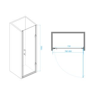 Душевая дверь RGW Passage PA-06B 41080608-54 80х195 стекло шиншила
